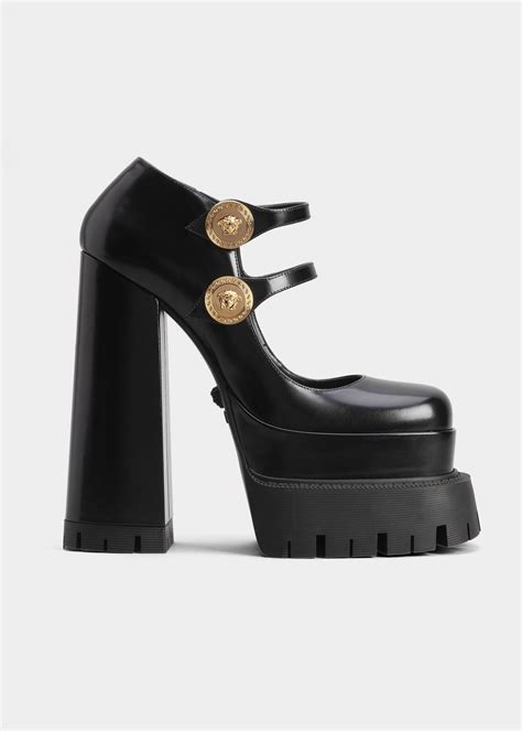 versace platform mary janes|black versace heels.